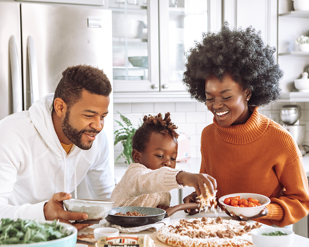 Family In Kitchen